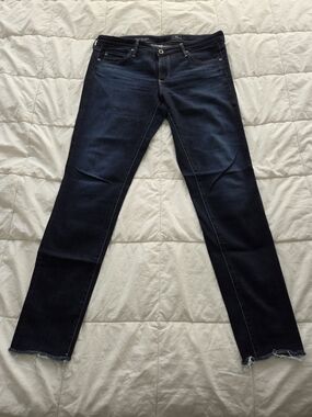 AG Adriano Goldschmied Dark Indigo Cropped "The Legging Ankle" Jeans
